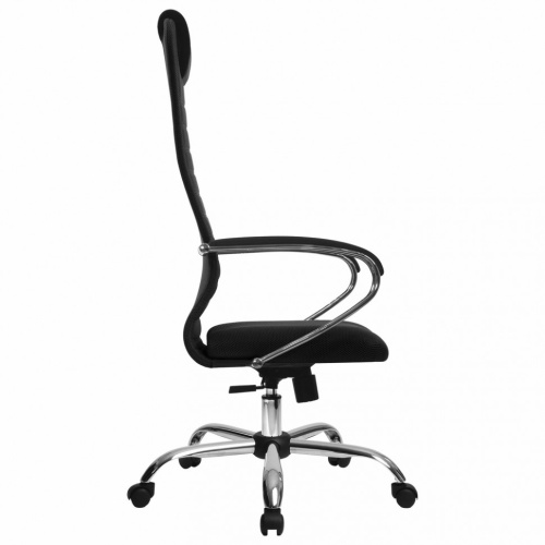 Кресло офисное Metta SU-B-10 ткань/сетка, черное, хром фото 8
